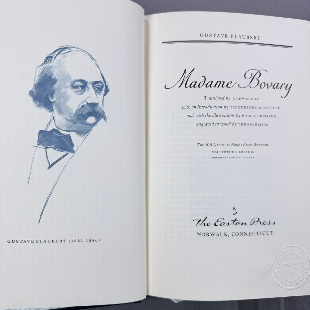 Gustave Flaubert Madame Bovary Leather Bound 1978 Easton Press Classic Fiction
